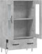 vidaXL - Hoge - kast - 69,5x31x115 - cm - bewerkt - hout - betongrijs