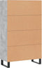 vidaXL - Hoge - kast - 69,5x31x115 - cm - bewerkt - hout - betongrijs
