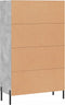 vidaXL - Hoge - kast - 69,5x31x115 - cm - bewerkt - hout - betongrijs