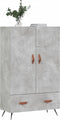 vidaXL - Hoge - kast - 69,5x31x115 - cm - bewerkt - hout - betongrijs
