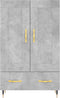 vidaXL - Hoge - kast - 69,5x31x115 - cm - bewerkt - hout - betongrijs