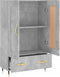 vidaXL - Hoge - kast - 69,5x31x115 - cm - bewerkt - hout - betongrijs