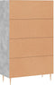 vidaXL - Hoge - kast - 69,5x31x115 - cm - bewerkt - hout - betongrijs