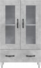 vidaXL - Hoge - kast - 69,5x31x115 - cm - bewerkt - hout - betongrijs