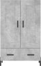 vidaXL - Hoge - kast - 69,5x31x115 - cm - bewerkt - hout - betongrijs