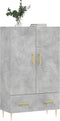 vidaXL - Hoge - kast - 69,5x31x115 - cm - bewerkt - hout - betongrijs