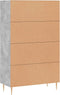 vidaXL - Hoge - kast - 69,5x31x115 - cm - bewerkt - hout - betongrijs