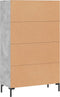 vidaXL - Hoge - kast - 69,5x31x115 - cm - bewerkt - hout - betongrijs