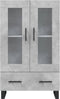 vidaXL - Hoge - kast - 69,5x31x115 - cm - bewerkt - hout - betongrijs
