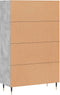 vidaXL - Hoge - kast - 69,5x31x115 - cm - bewerkt - hout - betongrijs