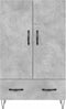 vidaXL - Hoge - kast - 69,5x31x115 - cm - bewerkt - hout - betongrijs