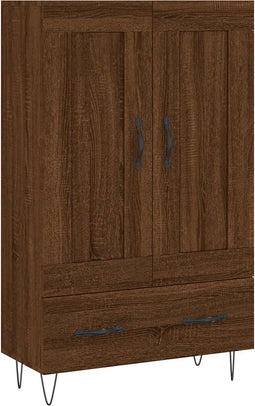 vidaXL - Hoge - kast - 69,5x31x115 - cm - bewerkt - hout - bruin - eikenkleur