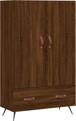 vidaXL - Hoge - kast - 69,5x31x115 - cm - bewerkt - hout - bruin - eikenkleur