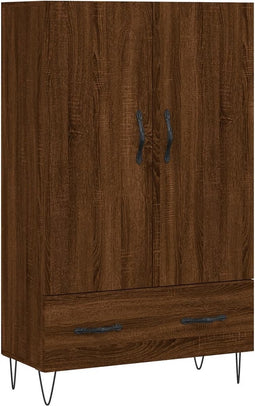 vidaXL - Hoge - kast - 69,5x31x115 - cm - bewerkt - hout - bruin - eikenkleur
