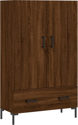 vidaXL - Hoge - kast - 69,5x31x115 - cm - bewerkt - hout - bruin - eikenkleur
