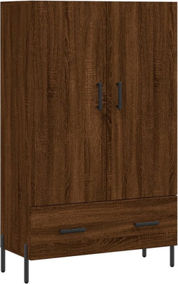 vidaXL - Hoge - kast - 69,5x31x115 - cm - bewerkt - hout - bruin - eikenkleur