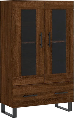 vidaXL - Hoge - kast - 69,5x31x115 - cm - bewerkt - hout - bruin - eikenkleur