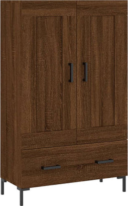 vidaXL - Hoge - kast - 69,5x31x115 - cm - bewerkt - hout - bruin - eikenkleur