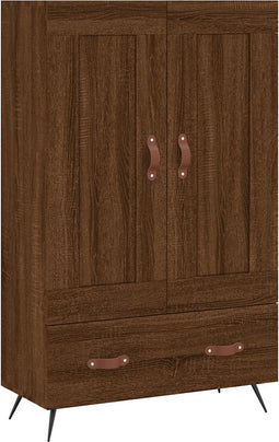 vidaXL - Hoge - kast - 69,5x31x115 - cm - bewerkt - hout - bruin - eikenkleur