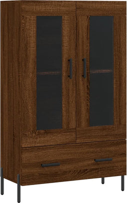 vidaXL - Hoge - kast - 69,5x31x115 - cm - bewerkt - hout - bruin - eikenkleur