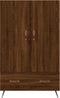vidaXL - Hoge - kast - 69,5x31x115 - cm - bewerkt - hout - bruin - eikenkleur
