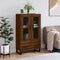 vidaXL - Hoge - kast - 69,5x31x115 - cm - bewerkt - hout - bruin - eikenkleur
