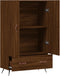 vidaXL - Hoge - kast - 69,5x31x115 - cm - bewerkt - hout - bruin - eikenkleur