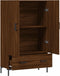vidaXL - Hoge - kast - 69,5x31x115 - cm - bewerkt - hout - bruin - eikenkleur