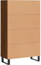 vidaXL - Hoge - kast - 69,5x31x115 - cm - bewerkt - hout - bruin - eikenkleur