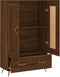 vidaXL - Hoge - kast - 69,5x31x115 - cm - bewerkt - hout - bruin - eikenkleur