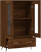 vidaXL - Hoge - kast - 69,5x31x115 - cm - bewerkt - hout - bruin - eikenkleur