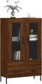 vidaXL - Hoge - kast - 69,5x31x115 - cm - bewerkt - hout - bruin - eikenkleur