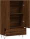 vidaXL - Hoge - kast - 69,5x31x115 - cm - bewerkt - hout - bruin - eikenkleur