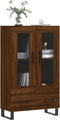 vidaXL - Hoge - kast - 69,5x31x115 - cm - bewerkt - hout - bruin - eikenkleur