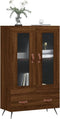 vidaXL - Hoge - kast - 69,5x31x115 - cm - bewerkt - hout - bruin - eikenkleur