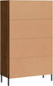 vidaXL - Hoge - kast - 69,5x31x115 - cm - bewerkt - hout - bruin - eikenkleur