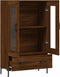vidaXL - Hoge - kast - 69,5x31x115 - cm - bewerkt - hout - bruin - eikenkleur