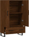 vidaXL - Hoge - kast - 69,5x31x115 - cm - bewerkt - hout - bruin - eikenkleur