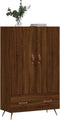 vidaXL - Hoge - kast - 69,5x31x115 - cm - bewerkt - hout - bruin - eikenkleur