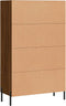 vidaXL - Hoge - kast - 69,5x31x115 - cm - bewerkt - hout - bruin - eikenkleur