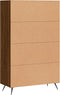 vidaXL - Hoge - kast - 69,5x31x115 - cm - bewerkt - hout - bruin - eikenkleur
