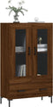 vidaXL - Hoge - kast - 69,5x31x115 - cm - bewerkt - hout - bruin - eikenkleur