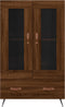 vidaXL - Hoge - kast - 69,5x31x115 - cm - bewerkt - hout - bruin - eikenkleur