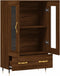 vidaXL - Hoge - kast - 69,5x31x115 - cm - bewerkt - hout - bruin - eikenkleur
