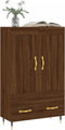 vidaXL - Hoge - kast - 69,5x31x115 - cm - bewerkt - hout - bruin - eikenkleur