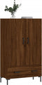 vidaXL - Hoge - kast - 69,5x31x115 - cm - bewerkt - hout - bruin - eikenkleur