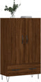 vidaXL - Hoge - kast - 69,5x31x115 - cm - bewerkt - hout - bruin - eikenkleur