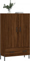 vidaXL - Hoge - kast - 69,5x31x115 - cm - bewerkt - hout - bruin - eikenkleur