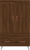 vidaXL - Hoge - kast - 69,5x31x115 - cm - bewerkt - hout - bruin - eikenkleur
