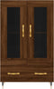 vidaXL - Hoge - kast - 69,5x31x115 - cm - bewerkt - hout - bruin - eikenkleur